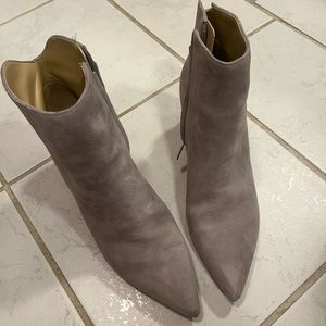 Gray suede booties 6.5